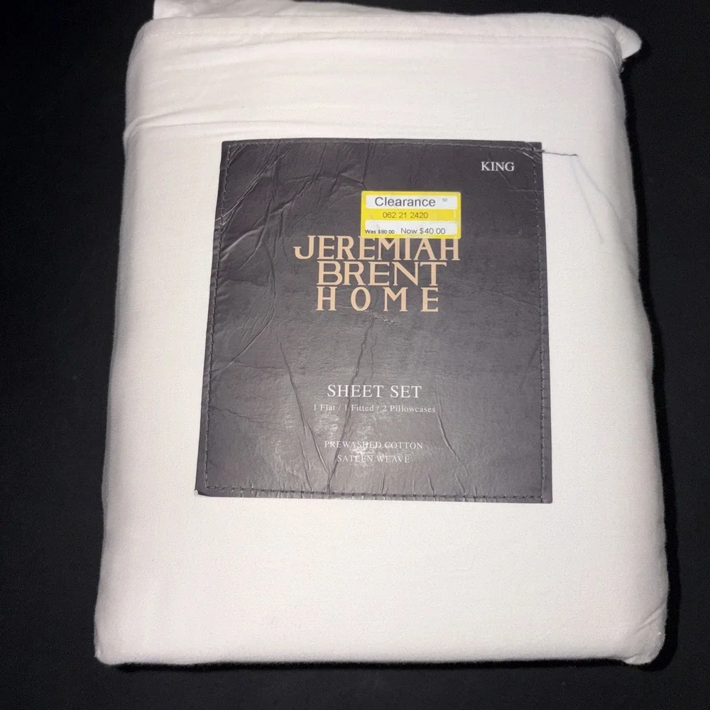 Jeremiah Brent Home Cotton Sateen Weave  4 Piece Sheet Set Size King
